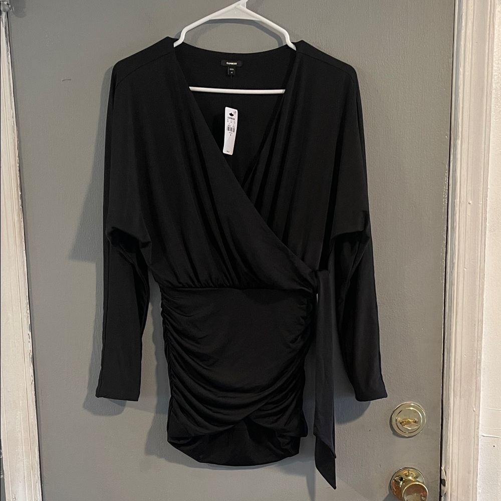 NWT Express‎ Ruched Wrap Blouse XS